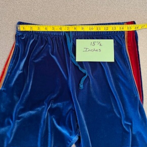 Aviator Nation Stripes Velvet Sweatpants In Vintage Blue Size L - Picture 4 of 6